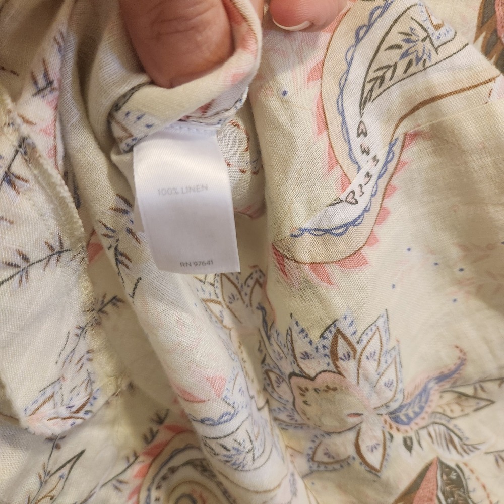 J. Jill 100% Linen Paisley Floral Blouse - Picture 7 of 10